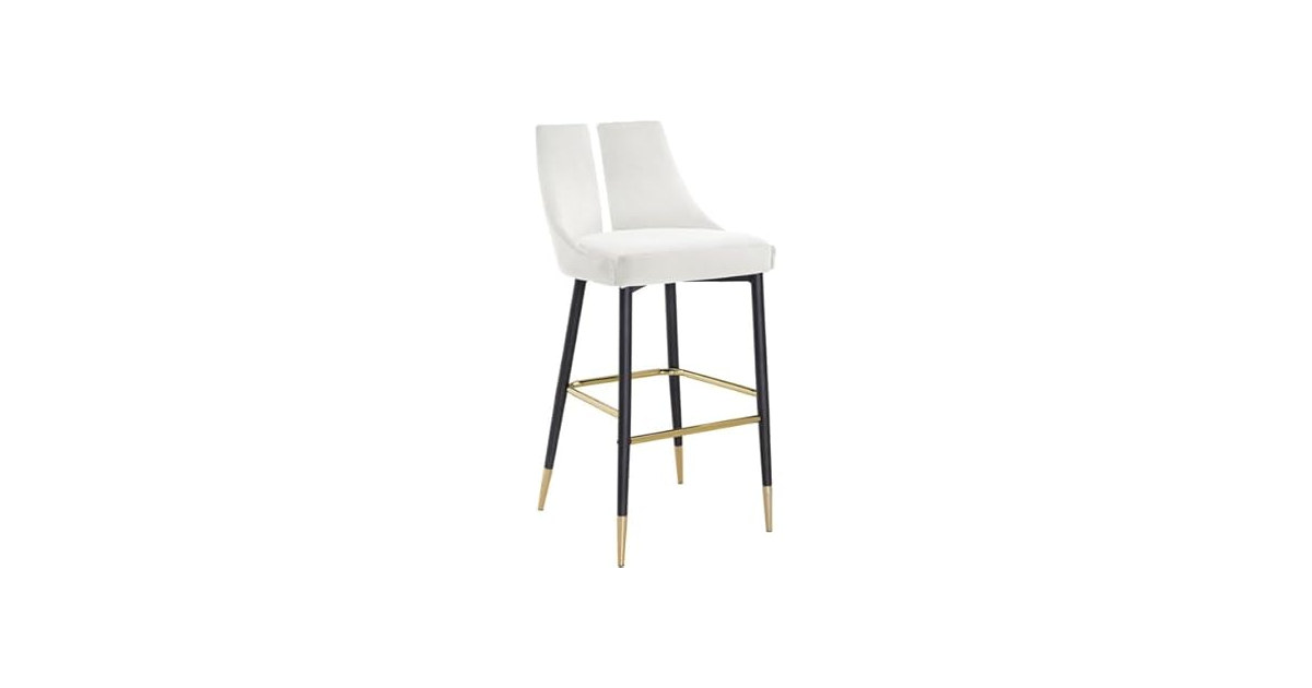 2Pk Sleek Velvet Upholstered Bar Stool