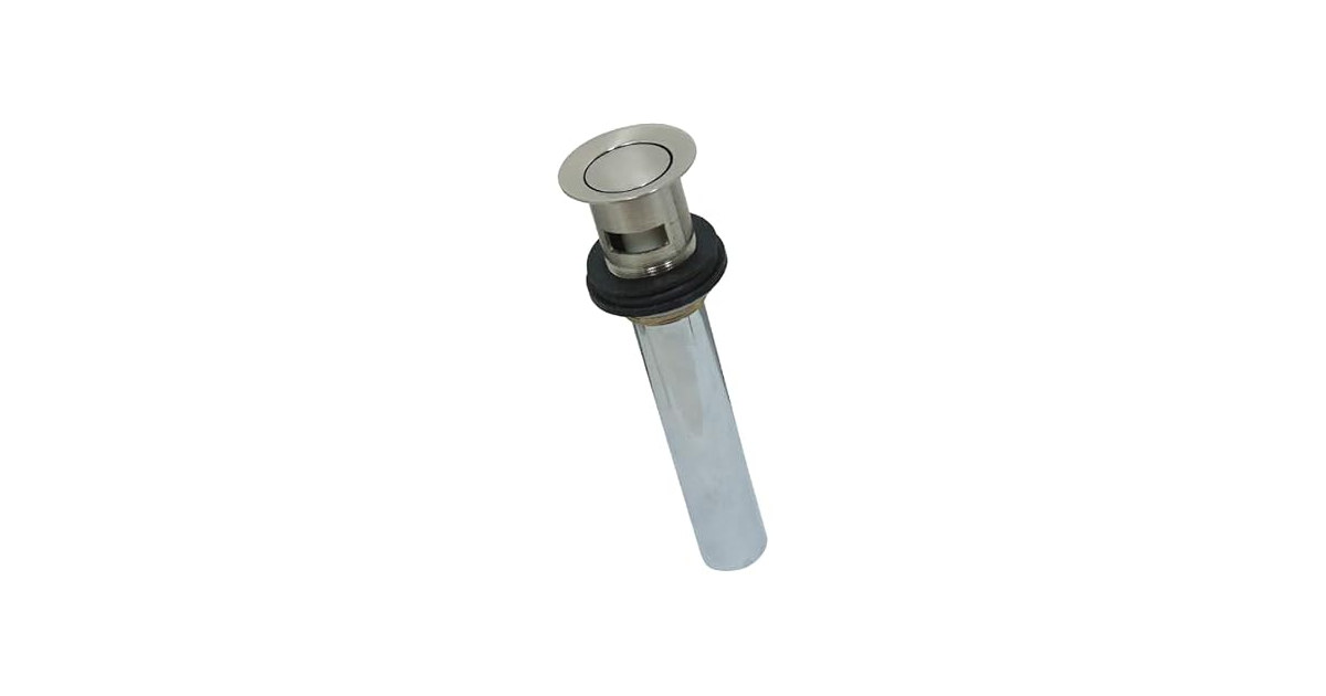 Kingston Brass Push Pop-Up Drain with Overflow, Brushed Nickel