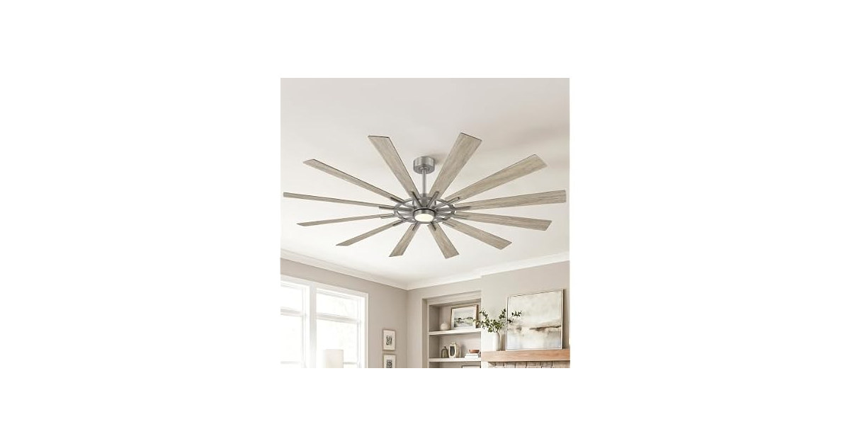 Parrot Uncle 72 Inch Large Windmill Ceiling Fan Silver