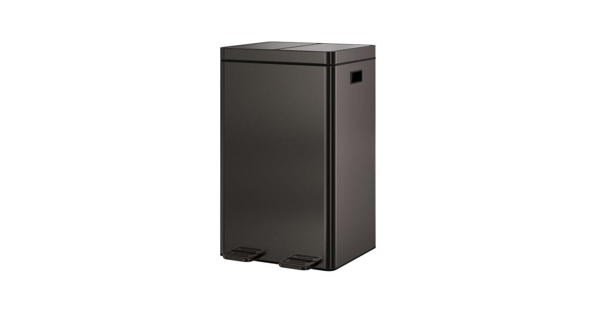 Takywep Dual Compartment Kitchen Trash Can - 2×8 Gallon