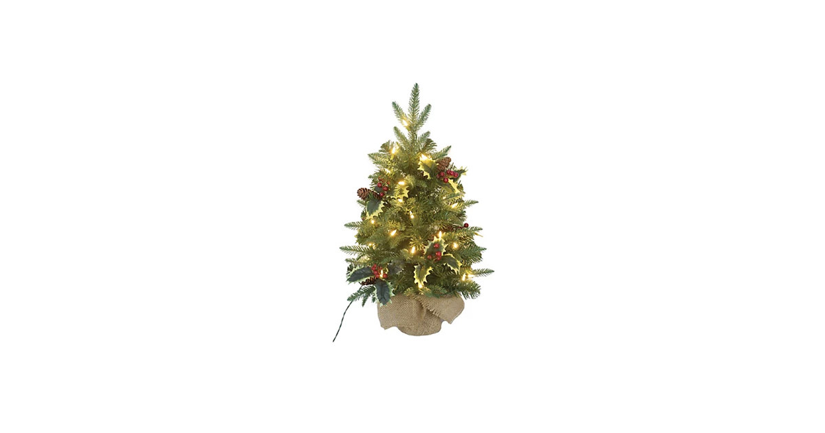 Santa's Workshop, Inc 2' Prelit Mixed Balled Tree