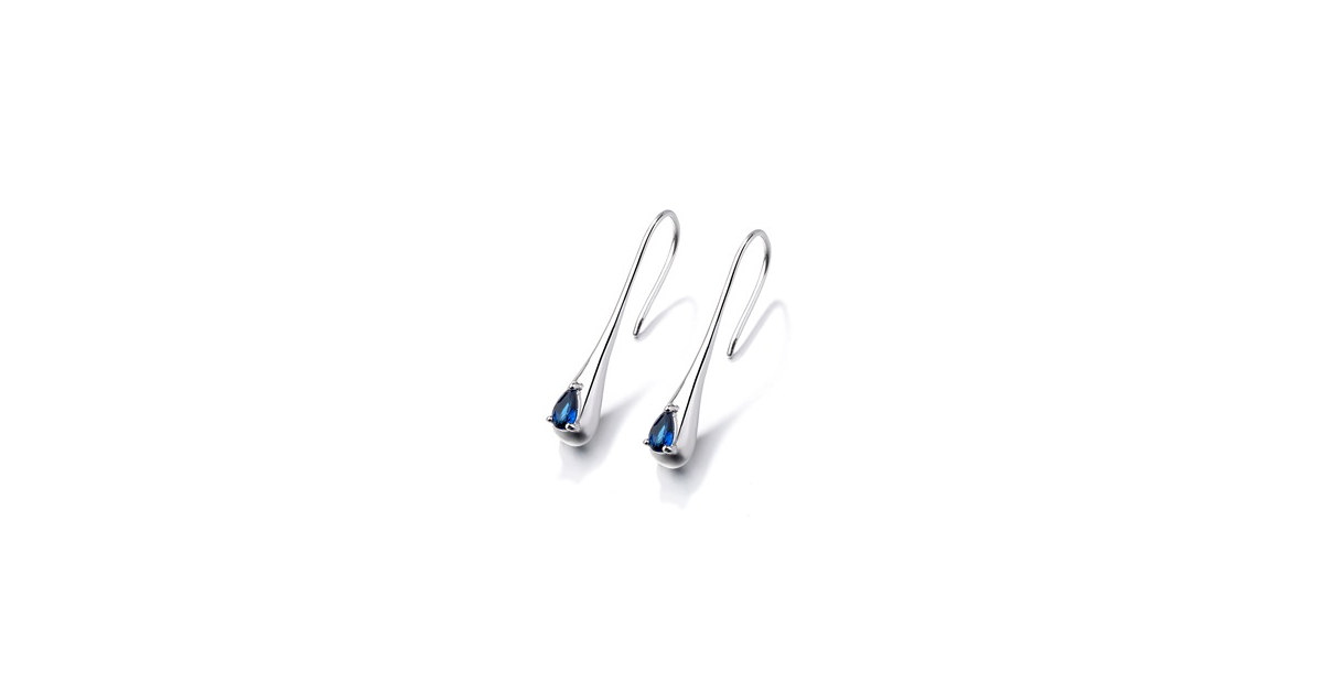 Sterling Silver Sapphire Drop Earrings