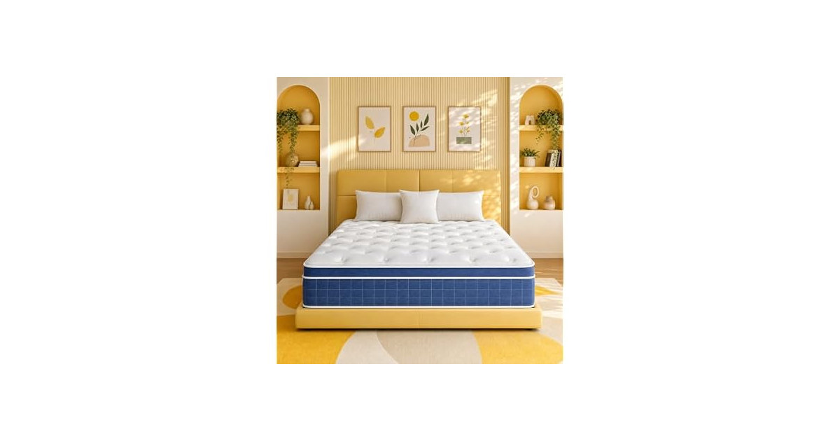 UNZIPE 12 Inch King Size Hybrid Mattress, Medium Firm