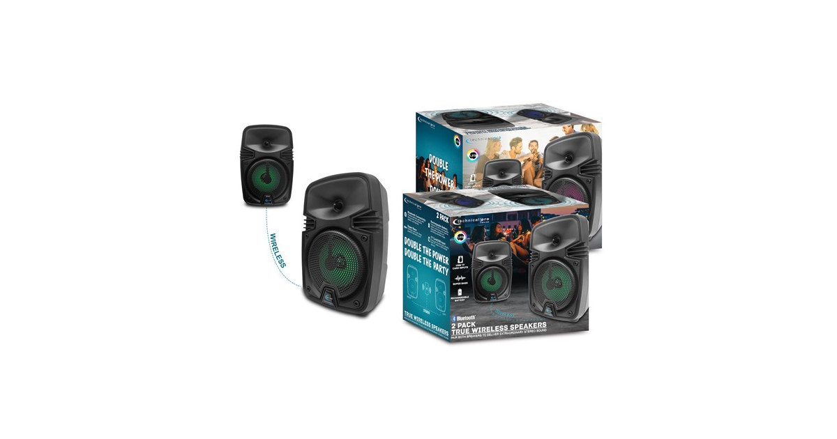 Portable 4" LED Bluetooth Speaker (2pk)