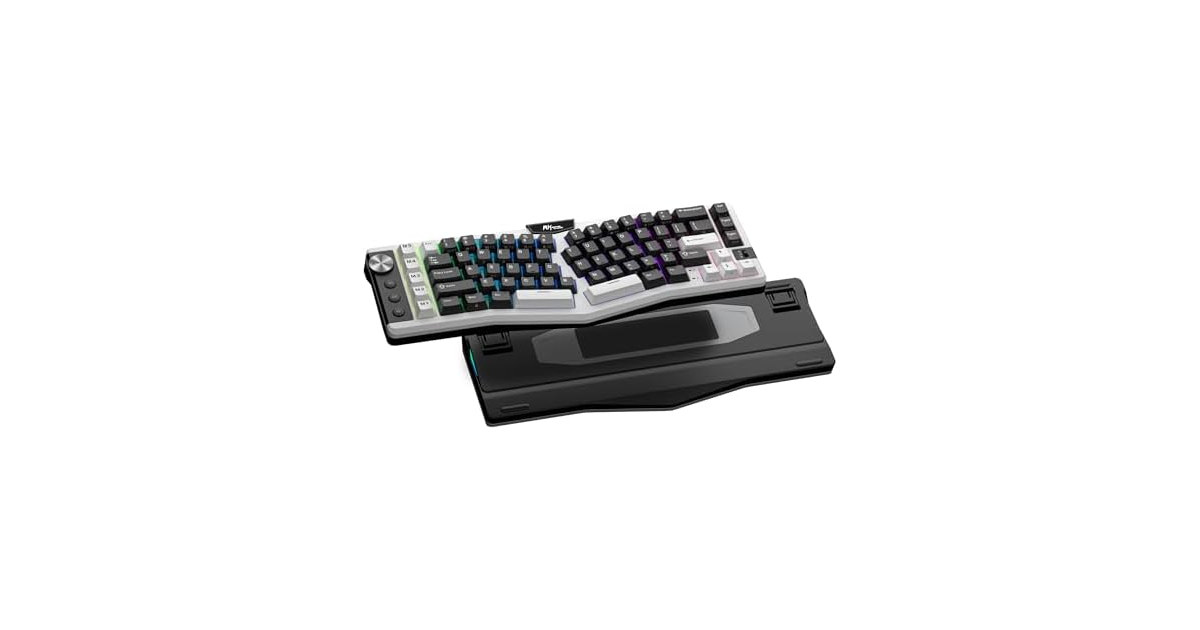 RK ROYAL KLUDGE A72 Alice Ergonomic Wireless Keyboard