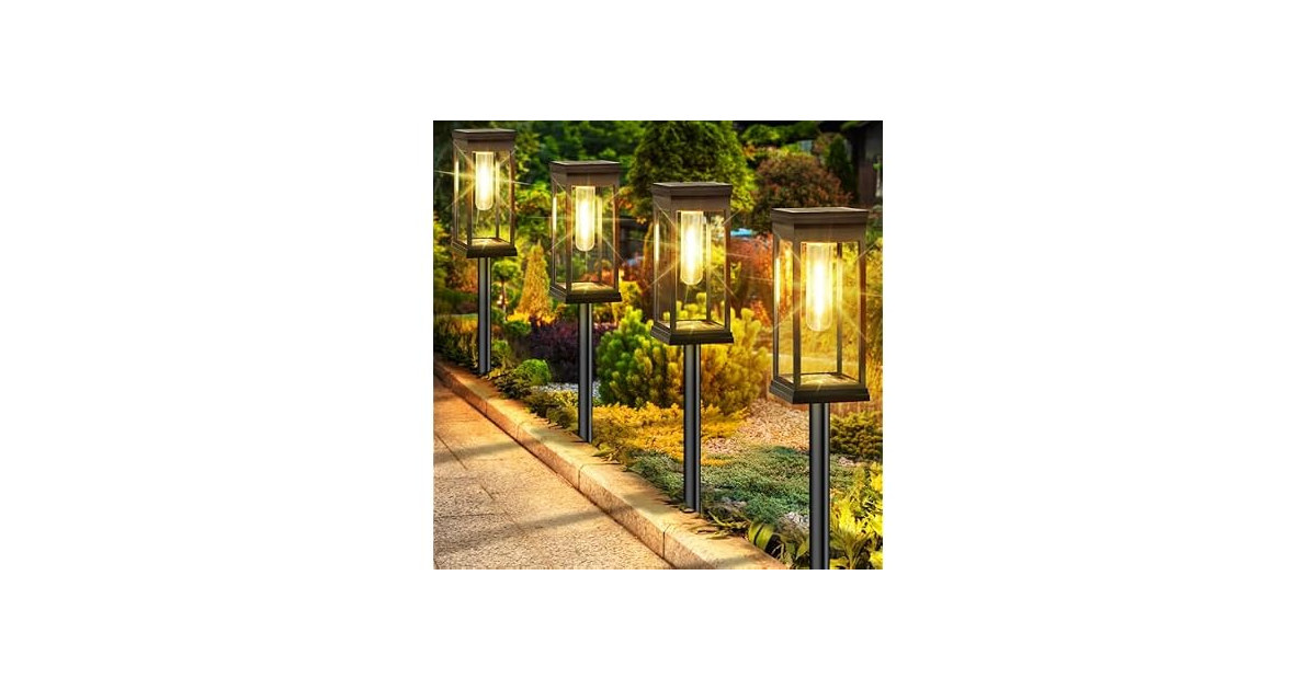 BesLowe 6-Pack Solar Pathway Lights