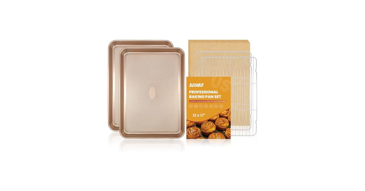 2 Pack Baking Sheets with 2 Wire Racks