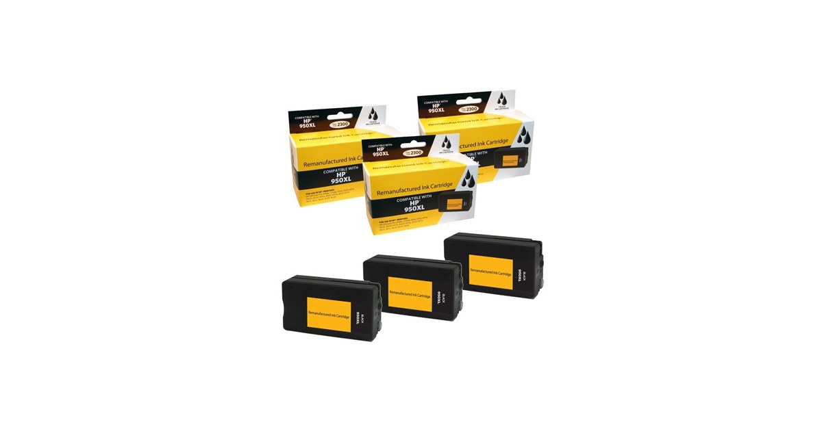 Compatible HP 950XL Ink Cartridge Combo Pack (3 Black)