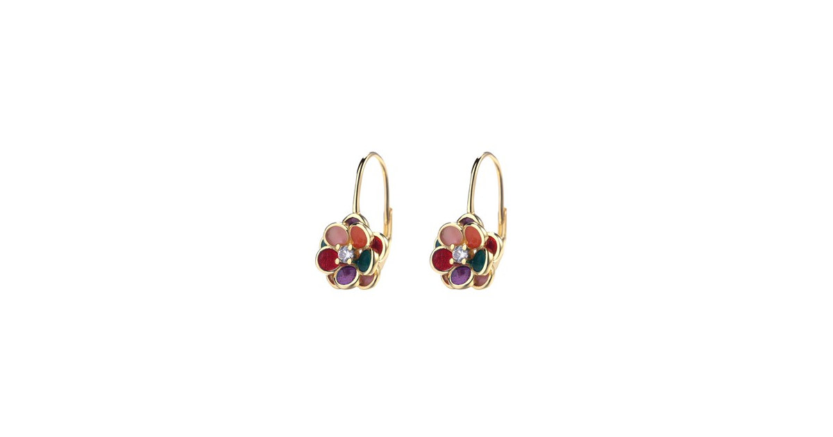 Crystal Multi Color Floral Earrings