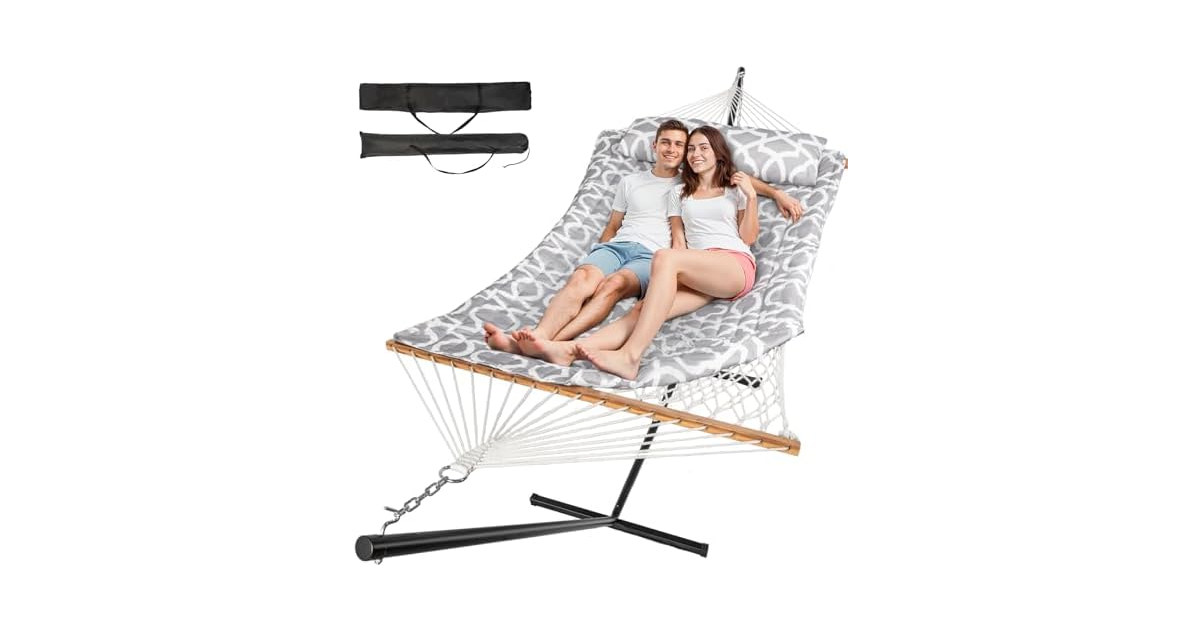 Everyfun EYF-DC300-White Gray 2 Person Outdoor Hammock