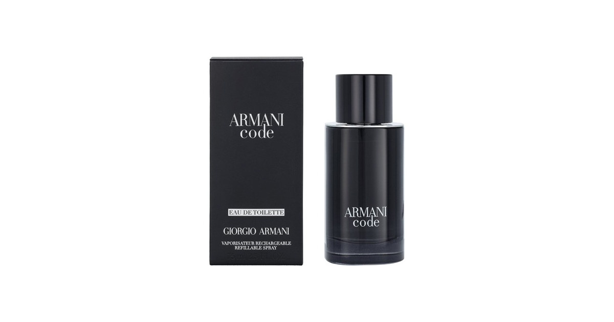 Armani Code for Men EDT Refillable, 2.5 oz