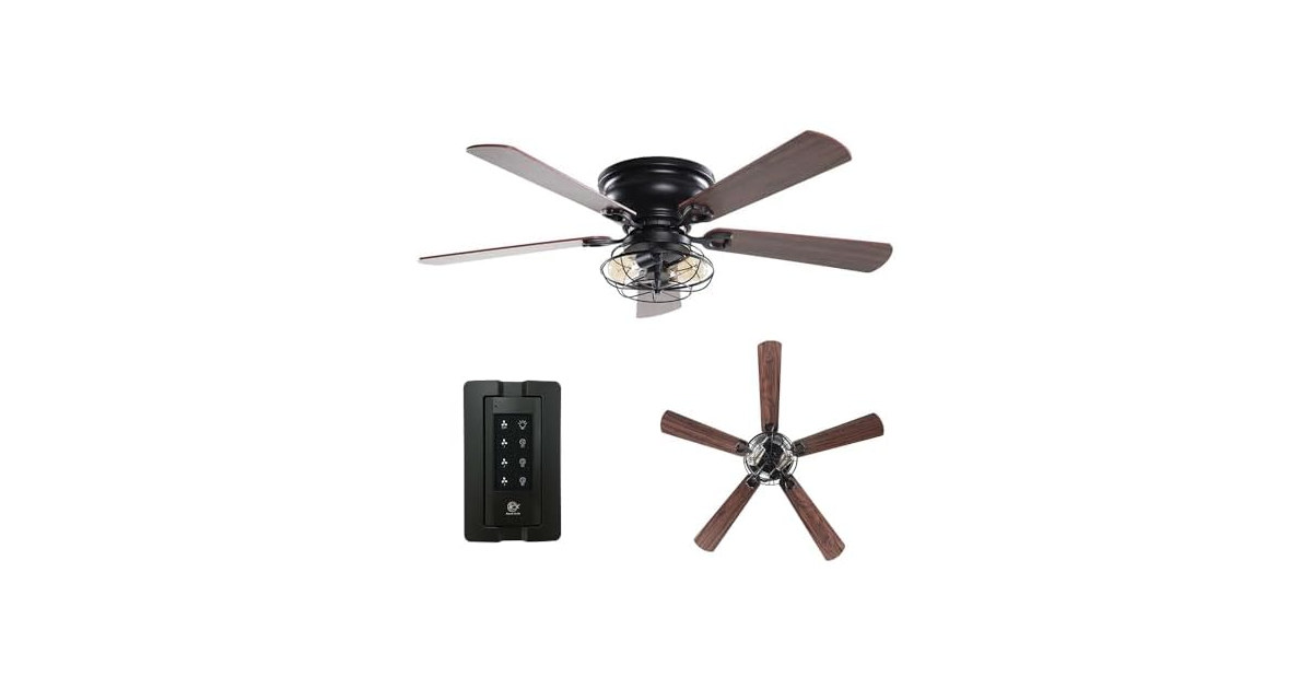 Parrot Uncle 48" F6233QQ-PU Farmhouse Ceiling Fan