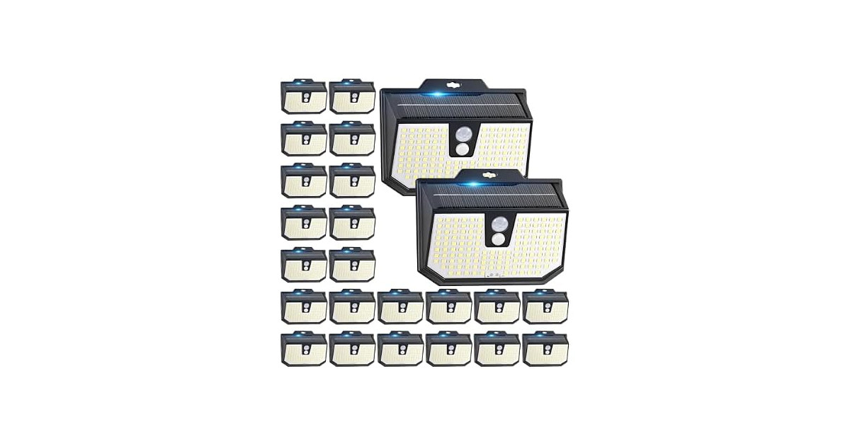 Brightever 20 Packs Solar Motion Sensor Lights Outdoor Waterproof