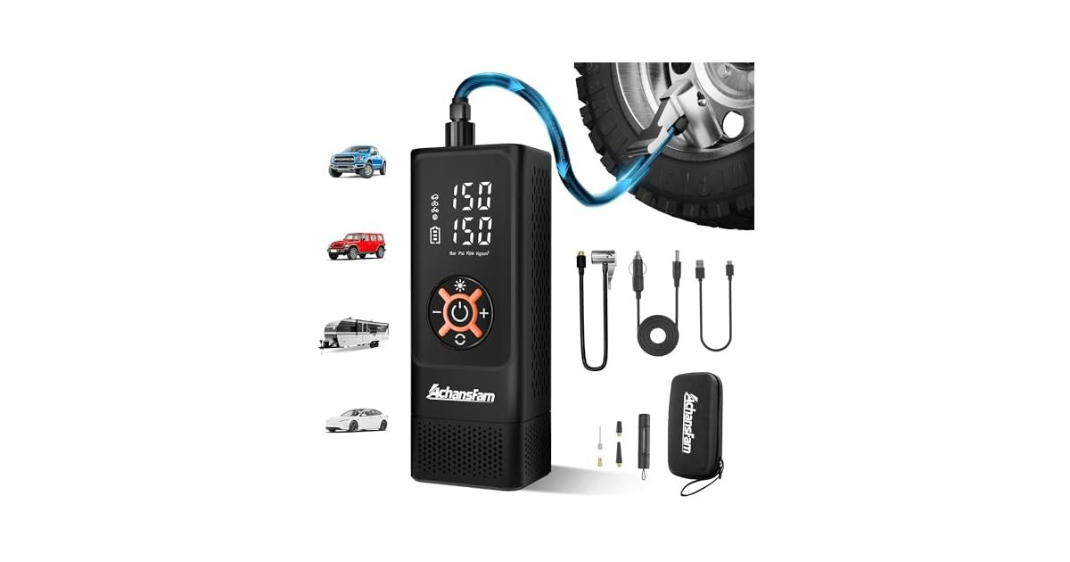 Achansfam Tire Inflator 7800mAh Compact