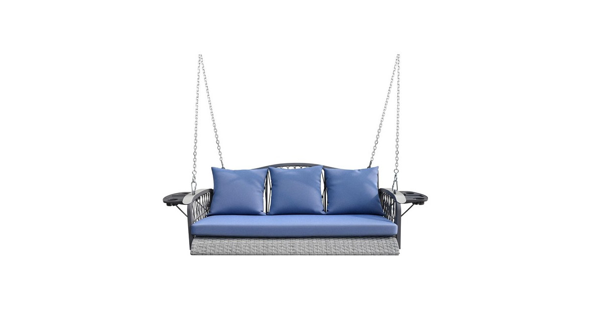 ZZW Wicker Porch Swing Heavy Duty