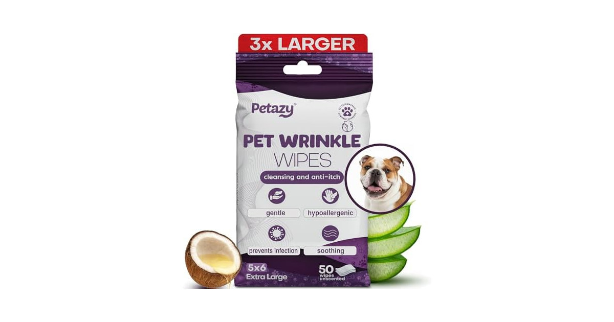 Petazy Pet Wrinkle Wipes for Face Folds