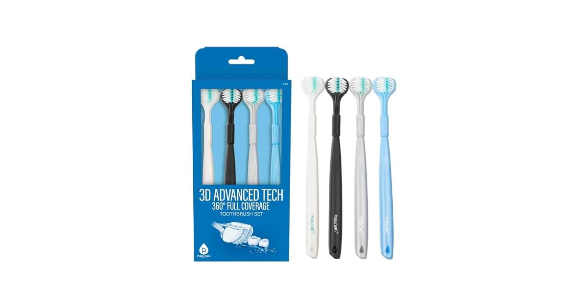 Pursonic 3 Sided Toothbrush with Soft Bristles for