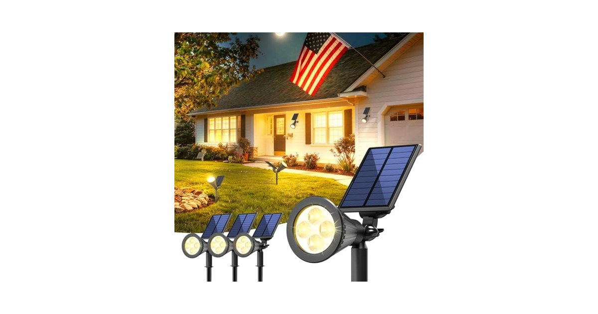 JEJOT 4-Pack Solar Spot Lights Focus