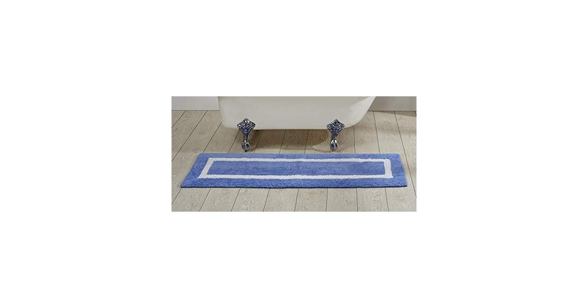Better Trends 100% Cotton Hotel Collection Bath Mats, B&W