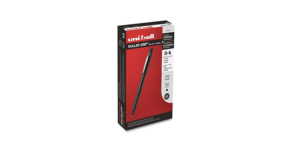 Uni-Ball Grip Stick Roller Ball Pen, Micro 0.5mm