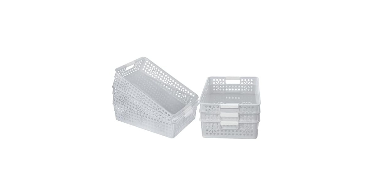 Cetomo Plastic Storage Box Gray, 6 Pack (34.5 x 24.5 x 8.5 cm)