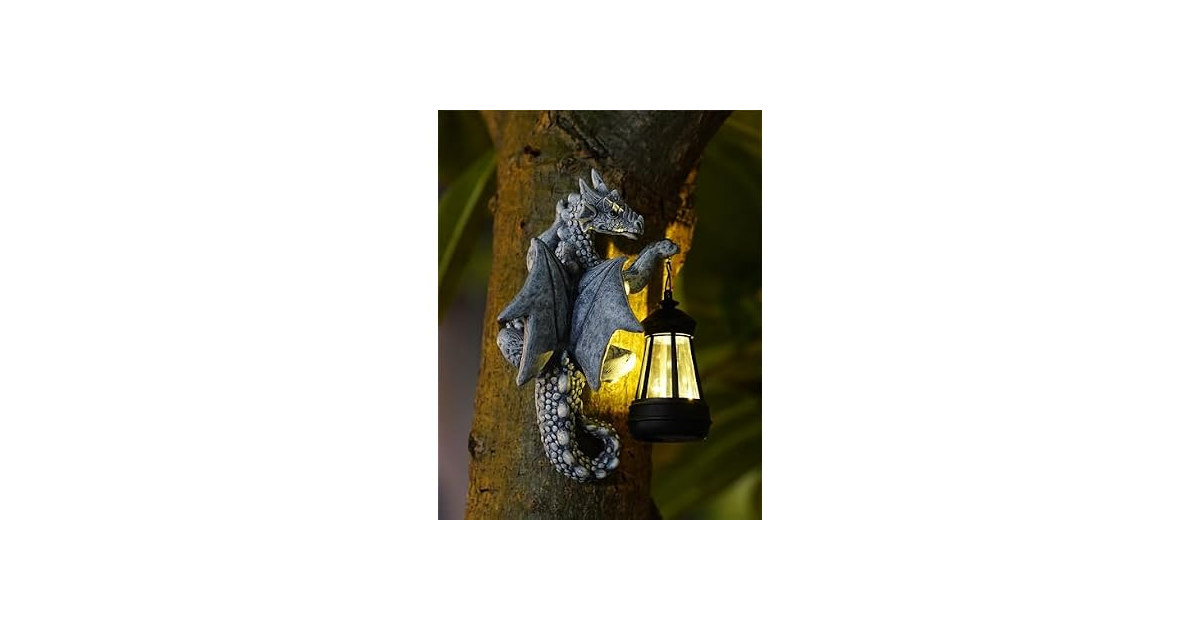 Solar Dragon Tree Hugger Garden Statue