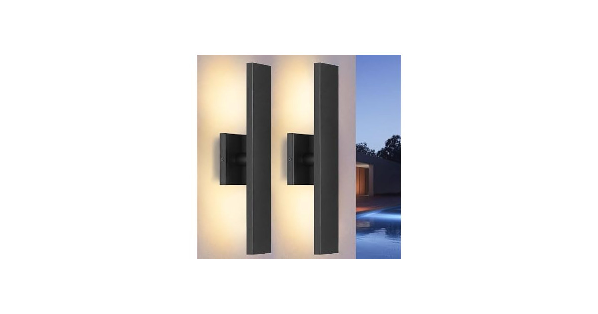 BesLowe 2-Pack 23.6" Outdoor Wall Lights