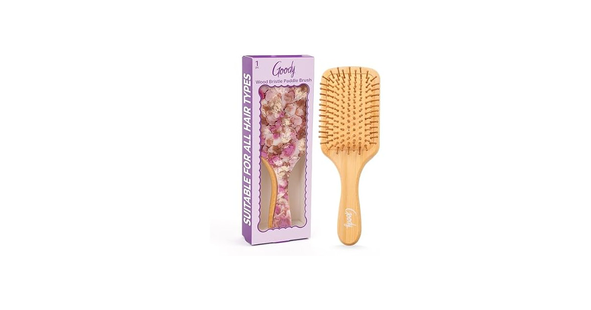 Goody Bamboo Paddle Brush Pink Floral