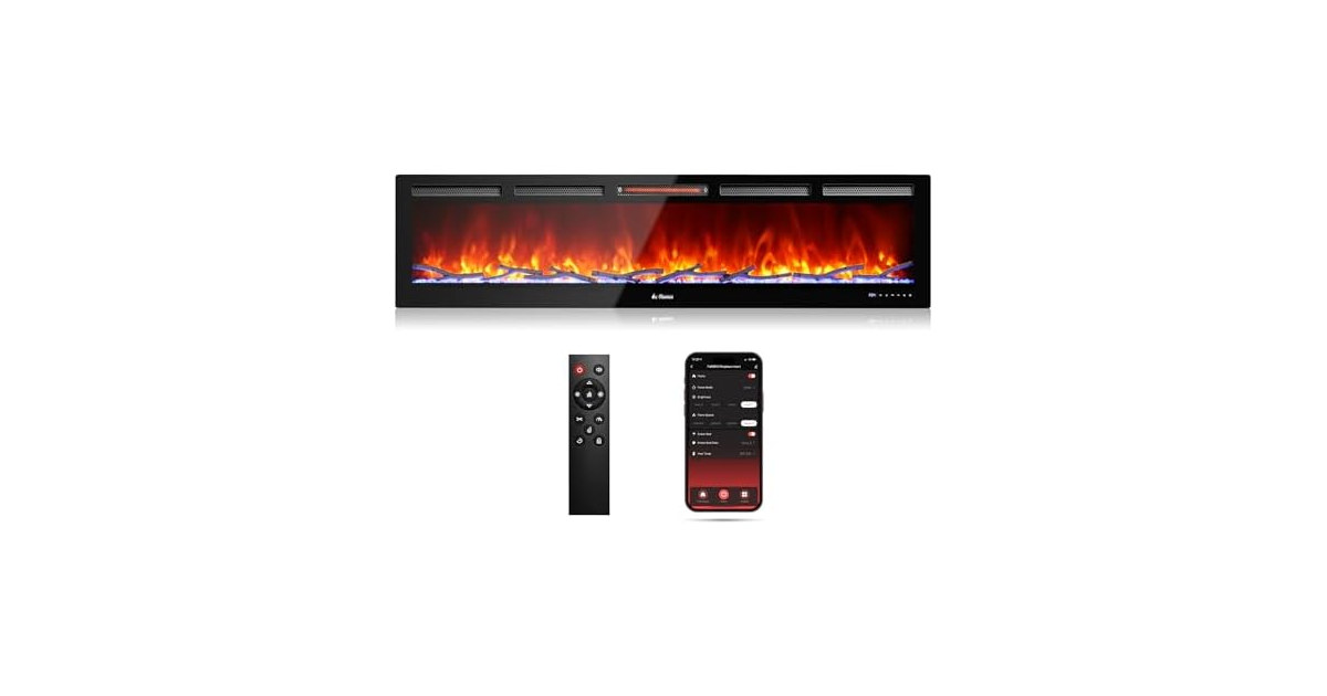 TURBRO 72-inch Smart Electric Fireplace