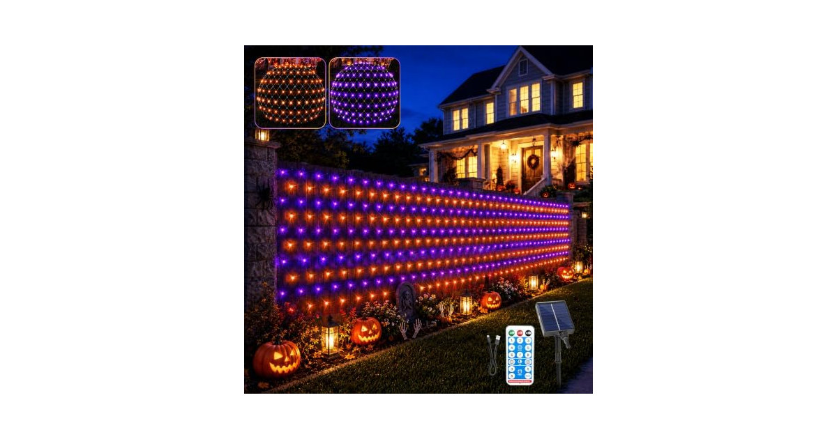 Forlivese Solar Halloween Net Lights