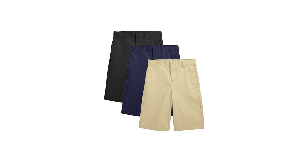 3PK Boys School Uniform Chino Shorts