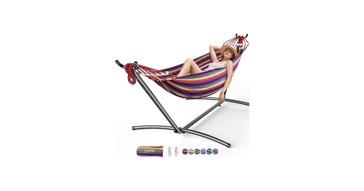 Everyfun Double Hammock with Stand, 2 Person