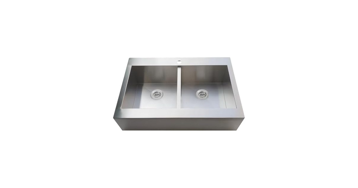 Kingston Brass Sink, Brushed Stainless Steel/Polished Chrome