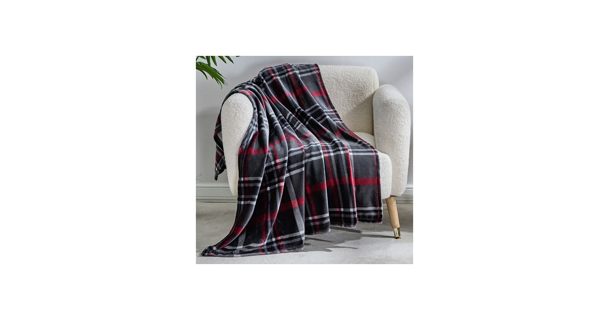 Noble House Midnight Plaid Throw (2 Pack)
