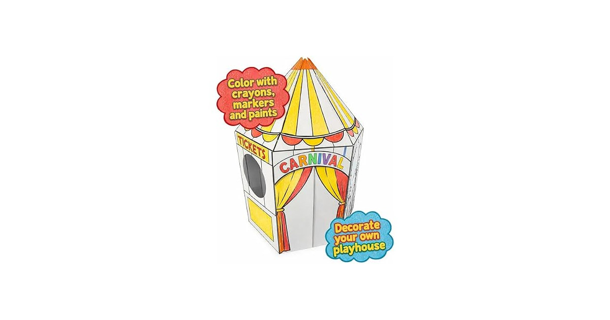 Easy Playhouse Cardboard Carnival Tent