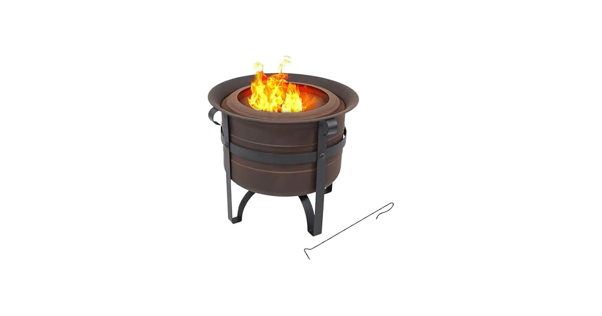 Sunnydaze 23-Inch Cauldron-Style Smokeless Wood-Burning Fire Pit