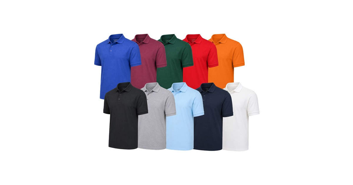 5Pk Mens S/S Pique Polo Shirt