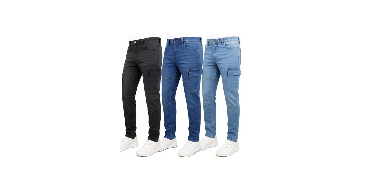 Men's Stretch Cargo Denim Jeans (30-42)