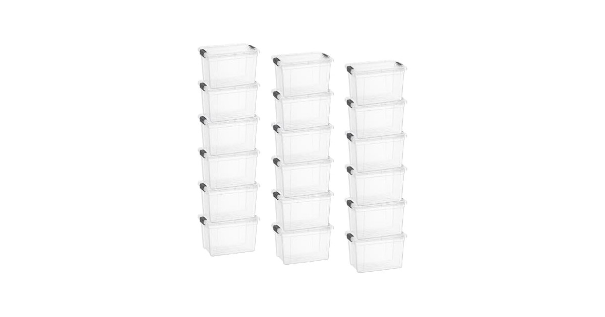 Superio Clear Storage Box with Lid, 8.75 16 PK