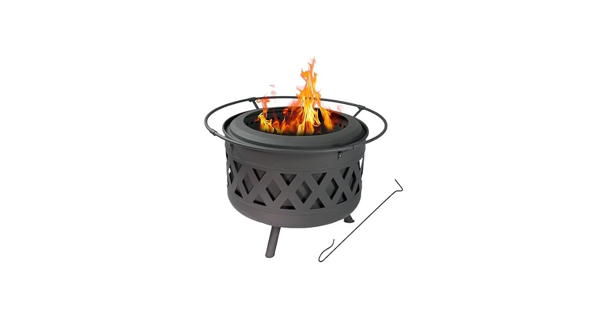 Sunnydaze 30-Inch Crossweave Smokeless Wood-Burning Fire Pit