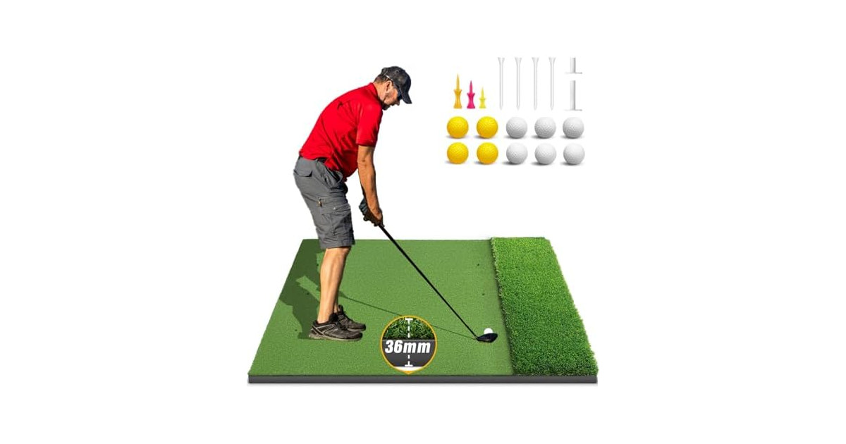 Joloofu 5x4ft Dual-Turf Golf Mat 36mm
