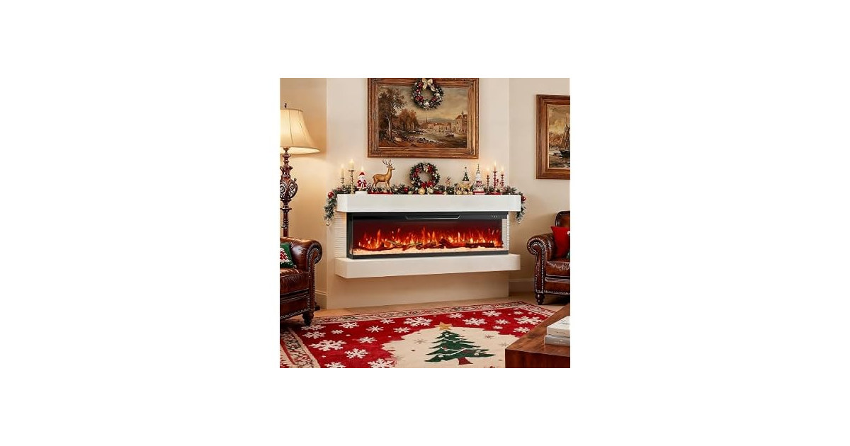 Silonn 3-Sided Smart 50" Electric Fireplace