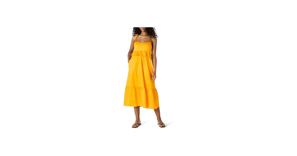Amazon Essentials Women's Tiered Maxi Dress Golden