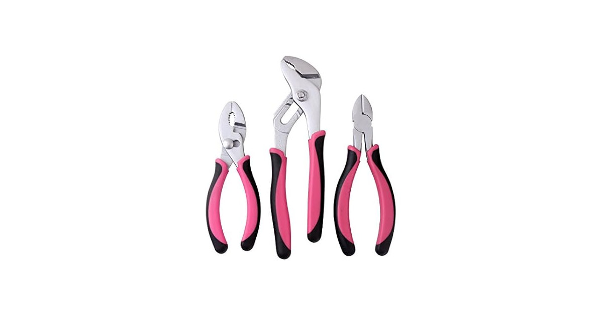 Apollo Tools Set of 3 Pliers, Pink
