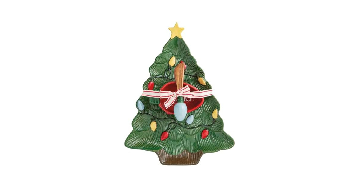 Mud Pie Christmas Tree Tray & Dip Set