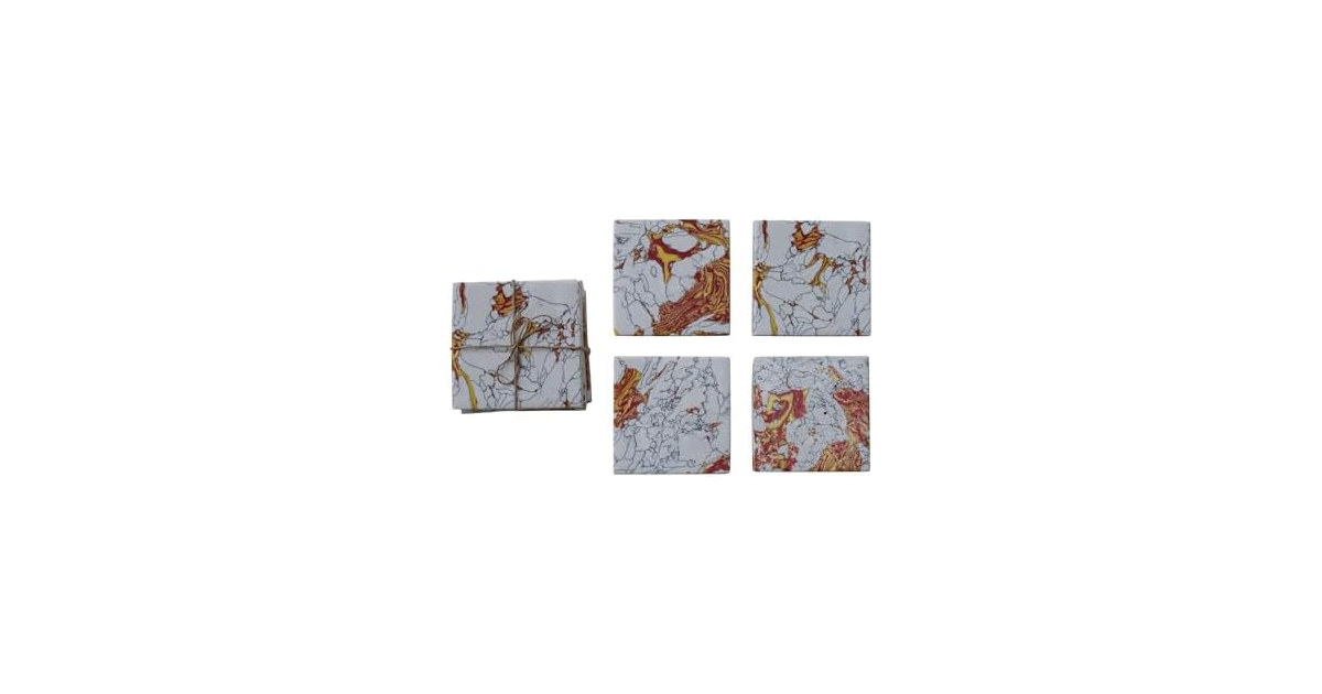 Bloomingville Stone Coaster Set, Multicolor