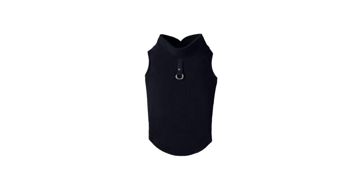 Gooby Fleece Vest Dog Sweater, Black, X-Small