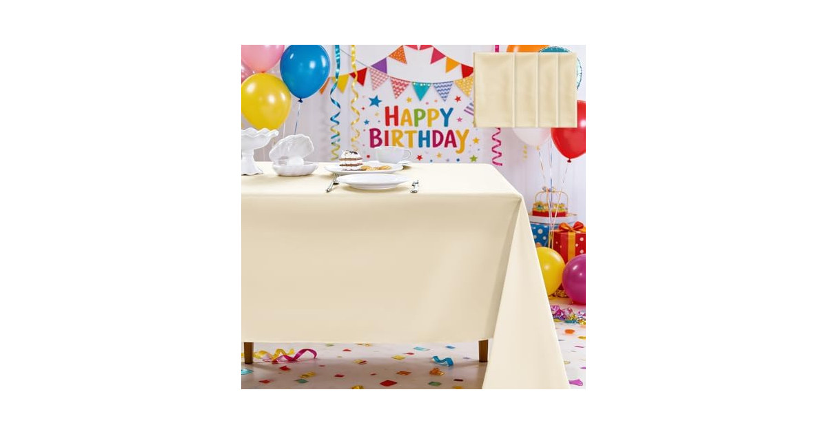 4 Pack Satin Tablecloth 58x102 Inches