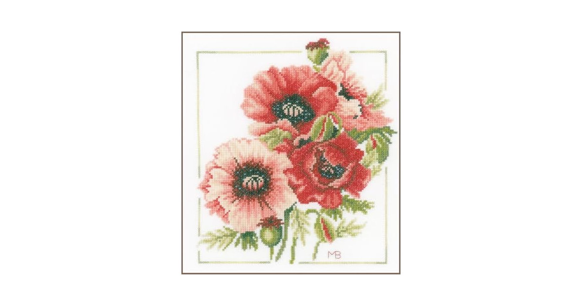 Lanarte Anemone Bouquet Cross Stitch Kit