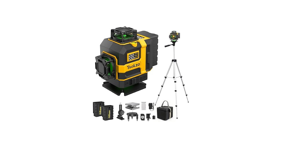 Tsokzo 16 Lines Laser Level with Tripod (Open Box)
